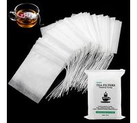 Haishell - Lot de 100-400 sachets filtre à thé jetables, vides et en coton, avec cordon de serrage, pour feuille à thé en vrac - 5,5 x 7 cm