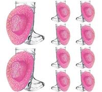 Haishell Lot de 20 mini verres à shot en plastique de 28,3 g - Couleur : chapeau occidental pailleté - Tasses à bière réutilisables pour cowboy, enterrement de vie de jeune fille, fête sur le thème de