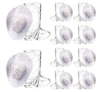 Haishell Lot de 20 verres à shot en plastique de 28,3 g avec mini chapeau occidental blanc réutilisables pour cowboy enterrement de vie de jeune fille, fournitures de fête sur le thème de cowboy,