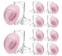 Haishell Lot de 20 verres à shot en plastique transparent réutilisables pour enterrement de vie de jeune fille - 28,3 g - Rose