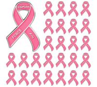 Haishell Lot de 36 épingles de sensibilisation au cancer du sein avec ruban rose FOI, FORCE, ESPOIR, broches inspirantes pour femmes, fournitures de fête caritatives et d'intérêt public