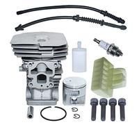Haishine 41mm Kit de Cylindre Tronçonneuse Cylindre Piston pour Husqvarna 435 440 445 340 268 135 135e 140 Filtre à Carburant+Bougie d'Allumage+Filtre à Air Pièces Moteur Tronçonneuse