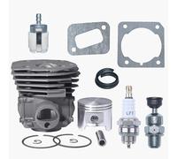 Haishine 45 mm Cylindre Piston Kit pour Husqvarna 353 351 350 346XP EPA 345 340 Tronçonneuse Pièces avec Valve Décompression Filtre à Carburant Tuyau de Carburant Joint de Cylindre etc (Nikasil)