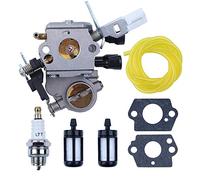 Haishine Carburateur avec bougie d'allumage pour filtre de carburant de 2 pieds pour STIHL MS171 MS181 MS211 tronçonneuse