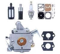 Haishine Carburateur C1Q-S57A pour Stihl 017 018 MS 170 180 Tronçonneuse 180C MS170 MS170C avec Joint de Carburateur, Bougie d'Allumage, Filtre, Filtre À Huile, Kit de Réparation