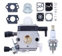 Haishine Carburateur de Rechange pour Tronçonneuse FS38 HS45 FS45 FS46 FS55 OEM Zama C1Q-S186, avec Carburateur Membrane Joint Réparation kit, Bougie,Bulles d'huile
