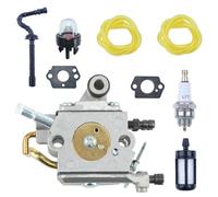 Haishine Carburateur pour Zama C1Q-S258 Carburateur pour Tronçonneuse Stihl MS192 MS192T MS192TC, Bougie d'allumage, filtre à huile, tuyau de carburant, voyant d'amorçage, tuyau d'huile*2,