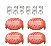 Haishine Couvercle de Bobine et Ressort pour Black & Decker AFS Tondeuse (RC100P) Pièces de Rechange Cache-Bobines Pièces de Tondeuse à Gazon Désherbeur (4 Cache-Bobines + 2 Ressorts)