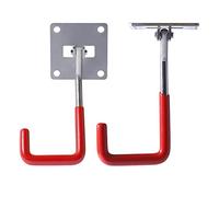 HAISHINE Crochets Garage, 2Pcs Crochet de Garage Mural Rangement, Crochets Utilitaires Robustes Acier avec Inoxydable Revêtement Antidérapant pour Organisation du Garage, Outils Jardin etc