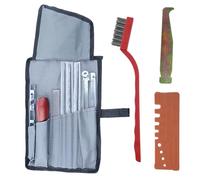 Haishine Kit d'Affûtage Universel, Affûteuse Kit pour Tronçonneuse Portable Kit Affutage Chaine Tronçonneuse avec Sac à Outils + Brosse Métallique Règle de Meulage de Chaîne + Pièce Crochet Fer