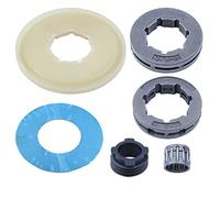 Haishine Kit d'engrenage à vis sans Fin de rondelle d'embrayage de Jante pour Husqvarna 268 272 266 162 66 61 Tronçonneuse 3/8 "-7T & 8T