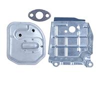 Haishine Silencieux d'échappement avec kit de couvercle de guidage de joint pour Honda GX35 NT HHT35S Moteur UMC435A Moteur Tondeuse à gazon Débroussailleuse