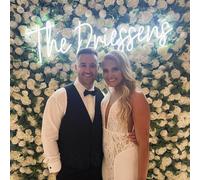 Haisic Enseigne Lumineuse Lettres Neon Personnalisable, Professionnel Personnalisé LED Nom Logo RGB Neon pour Décoration Chambre Murale, Mariage Fête d'anniversaire Salon Bar Commercial-(40-140cm)