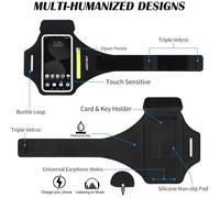 HAISSKY Brassard de Sport avec Poche Écouteur, Brassard Sport pour iPhone 14 13 12 11 Pro Max XR XS X 8 7, Brassard Telephone