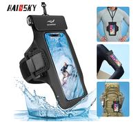 HAISSKY brassard téléphone portable pochette étanche pour iPhone 17 16 15 14 13 12 Pro Max 15 Plus natation surf plongée bras téléphone sac Azzurro