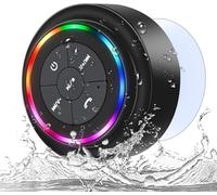 HAISSKY Enceinte Bluetooth Douche,IPX7 Enceinte Bluetooth Portable avec Ventouse,Lumière LED, Enceintes Bluetooth Salle de Bain Haut-Parleur pour Soirées Plage Extérieur Douche