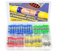 Haisstronica 180 Pièces Connecteurs de Fil à Souder Thermorétractables Épissures Électriques Isolées Étanches Bout à Bout