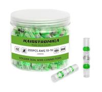 Haisstronica 200PCS Connecteurs de Fil à Souder Connecteurs de Fil étanches 18-16 AWG Cosse Thermorétractable pour motomarines/électricien/électroniques/marines/stéréo