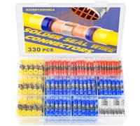 Haisstronica 330PCS Connecteurs de fils à souder - Marine Grade - Connecteurs bout à bout thermorétractables (30 jaunes 80 blancs 110 rouges 110 bleus)
