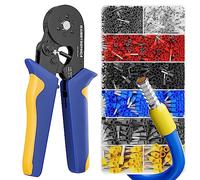 Haisstronica Kit d'outils à sertir pour virole -AWG23-10 avec 1200 bornes de fil de cuivre rouge à cliquet Outil à sertir pour vis, équipement, commutateur, alimentation relais, voiture, audio