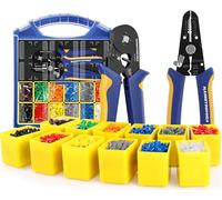 haisstronica Kit d'outils de sertissage AWG 23-7 avec 2500 cosses AWG 22-7 et pince à dénuder