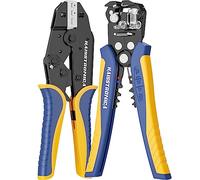 Haisstronica Kit Pince à Sertir et Dénudeur, 0,25-6 mm² (AWG24-10) Dénudeur Automatique, Pince à Cliquet pour Connecteurs Thermorétractables 0,5-6 mm² (AWG22-10)