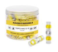 Haisstronica Lot de 150 connecteurs de fil à souder thermorétractables Jaune