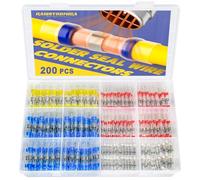 Haisstronica Lot de 200 connecteurs de fil étanches à souder pour marine, stéréo (20 jaune, 50 blanc, 65 rouge, 65 bleu).
