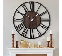 HAITANG Grande Horloge Murale en Bois pour Salon, 50,8 cm, silencieuse, sans tic-tac, Fonctionne avec Piles, Grande Horloge Murale rétro Moderne en Bois pour Chambre à Coucher, Salle à Manger, Ferme,