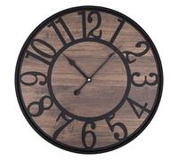 HAITANG Grande horloge murale sans tic-tac silencieuse à piles Grandes horloges murales modernes en bois pour salon, chambre à coucher, salle à manger, ferme, bureau, décoration de maison rétro, 60