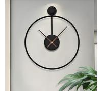 HAITANG Horloge murale décorative moderne pour salon, horloges murales à piles mouvement silencieux horloges murales rondes en métal pour chambre à coucher cuisine bureau décoration de la maison-30 cm
