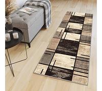 HaiTaoSy Tapis Entree Interieur Lavable en Machine 100 x 240cm, Tapis Cuisine Antidérapant (sur Mesure & 10 Designs), Beige, Marron