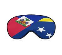 Haïti Curaçao drapeau sommeil masque pour les yeux doux sommeil couverture bandeau masque de sommeil couverture pour sommeil voyage