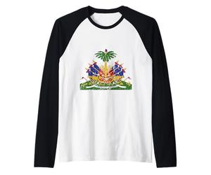 Haiti - Drapeau de la Haïti - Ayiti Supporters Haïtiens Manche Raglan