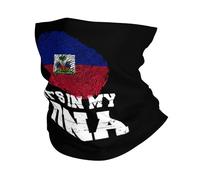 Haïti Drapeau Haïtien C'est dans Mon Adn Unisexe Cache Cou Respirant Foulard Douce Tour De Cou pour Course À Pied Vélo Pêche Randonnée