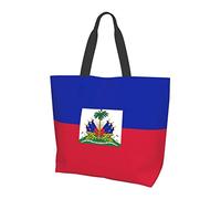 Haïti drapeau sac fourre-tout grand femmes sac à bandoulière décontracté sac à main réutilisable patriotique Shopping sac d'épicerie