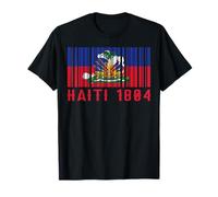 Haïti Haïtien Code-Barres Ayiti Drapeau 1804 T-Shirt