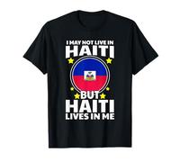 Haïti Haïtien Live Sur Moi Ayiti Drapeau Racines Accueil T-Shirt