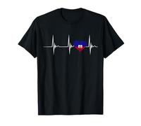 Haiti Heart Haiti Heartbeat EKG Pulse Haiti Pride T-Shirt