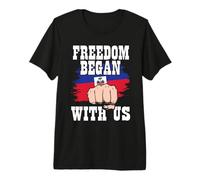 Haiti Heritage Mois Haitian Pride Freedom Began with Us T-Shirt Haut de Gamme