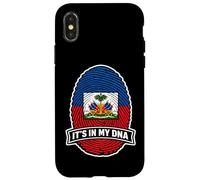 Haiti It's in My DNA Drapeau haïtien avec Empreintes digitales Coque pour iPhone X/XS
