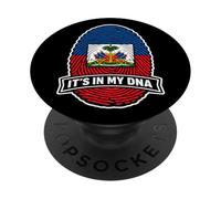 Haiti It's in My DNA Drapeau haïtien avec Empreintes digitales PopSockets PopGrip Adhésif
