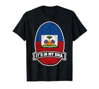 Haiti It's in My DNA Drapeau haïtien avec Empreintes digitales T-Shirt