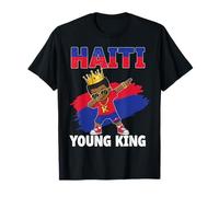 Haïti Jeune Roi Haïtien Jour Drapeau Haïtien Mélanine Pour Enfants Noirs Garçon T-Shirt