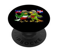 Haïti République Dominicaine Racines Drapeau Haïtien Fier PopSockets PopGrip Adhésif