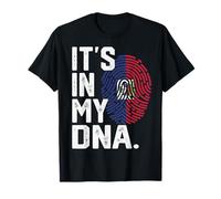 Haiti Roots Drapeau Empreinte Digitale Patriotique T-Shirt