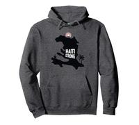 Haiti Strong - Graphique de l'île Tropicale Haitian Pride Sweat à Capuche, Unisexe pour Adultes, Chiné Foncé, S
