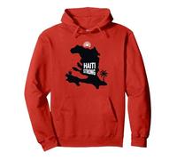 Haiti Strong - Graphique de l'île Tropicale Haitian Pride Sweat à Capuche, Unisexe pour Adultes, Rouge, M
