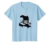 Haiti Strong - Graphique de l'île Tropicale Haitian Pride T-Shirt, Enfant, Bleu Céleste, 12 Ans