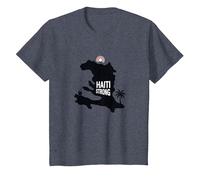 Haiti Strong - Graphique de l'île Tropicale Haitian Pride T-Shirt, Enfant, Bleu Chiné, 3 Ans